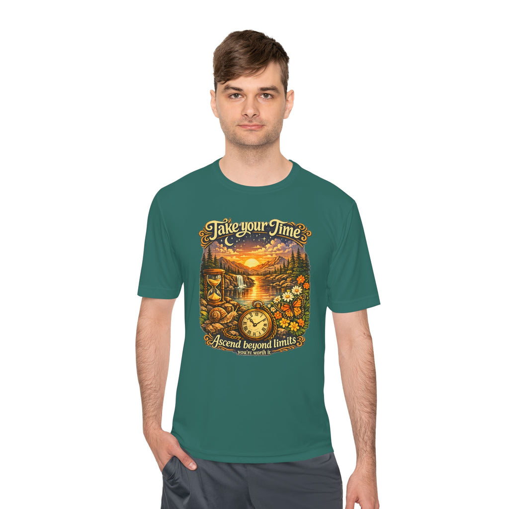 Take Your Time Scenic Tee — 'Take Your Time, Ascend Beyond Limits' Relaxed Vintage Nature Shirt