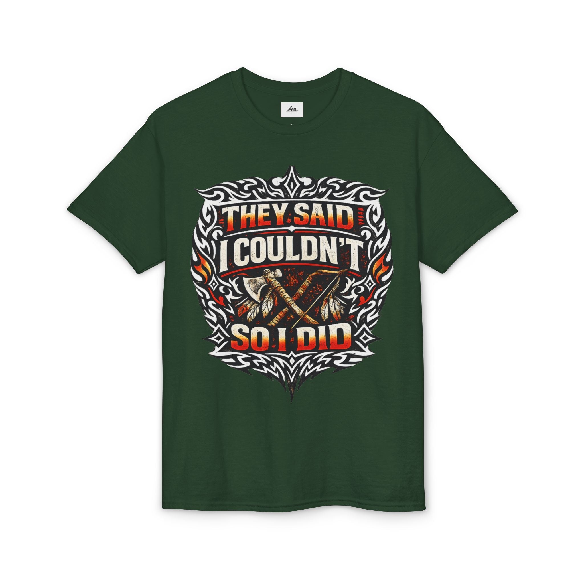 They Said I Couldn't So I Did T-Shirt — Motivational Motorcycle Flames Graphic Tee