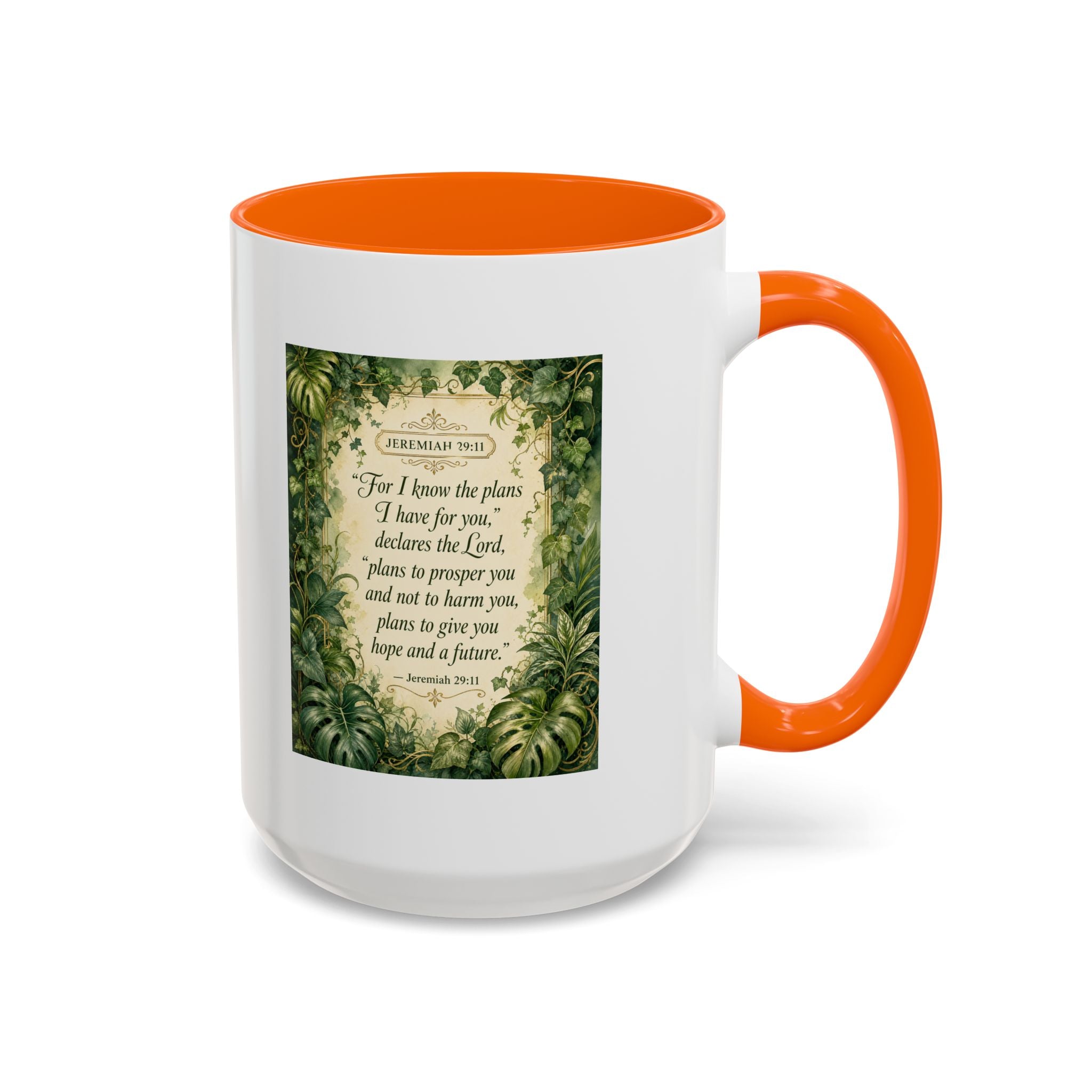 Jeremiah 29:11 Inspirational Coffee Mug – Bible Verse Floral Accent (11/15oz)