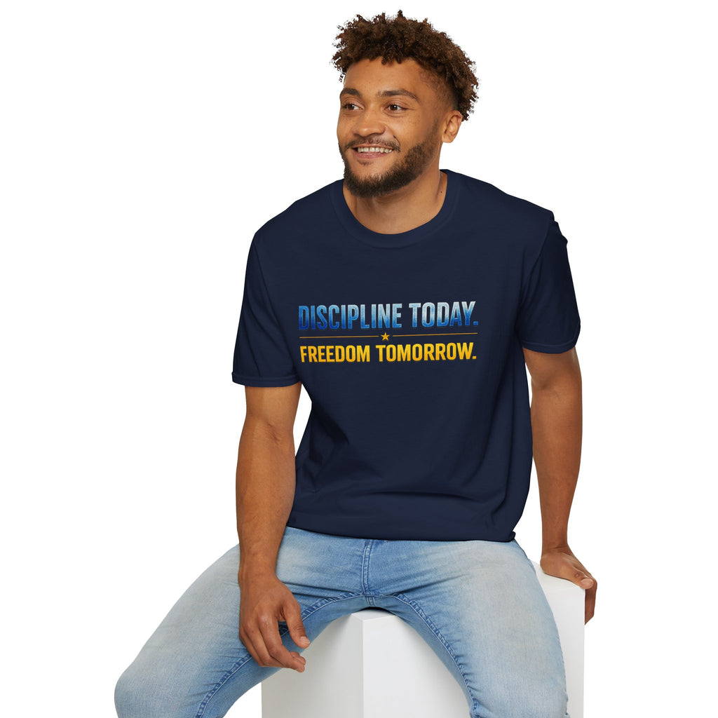Discipline Today, Freedom Tomorrow T-Shirt — Legacy Mindset Lion Graphic
