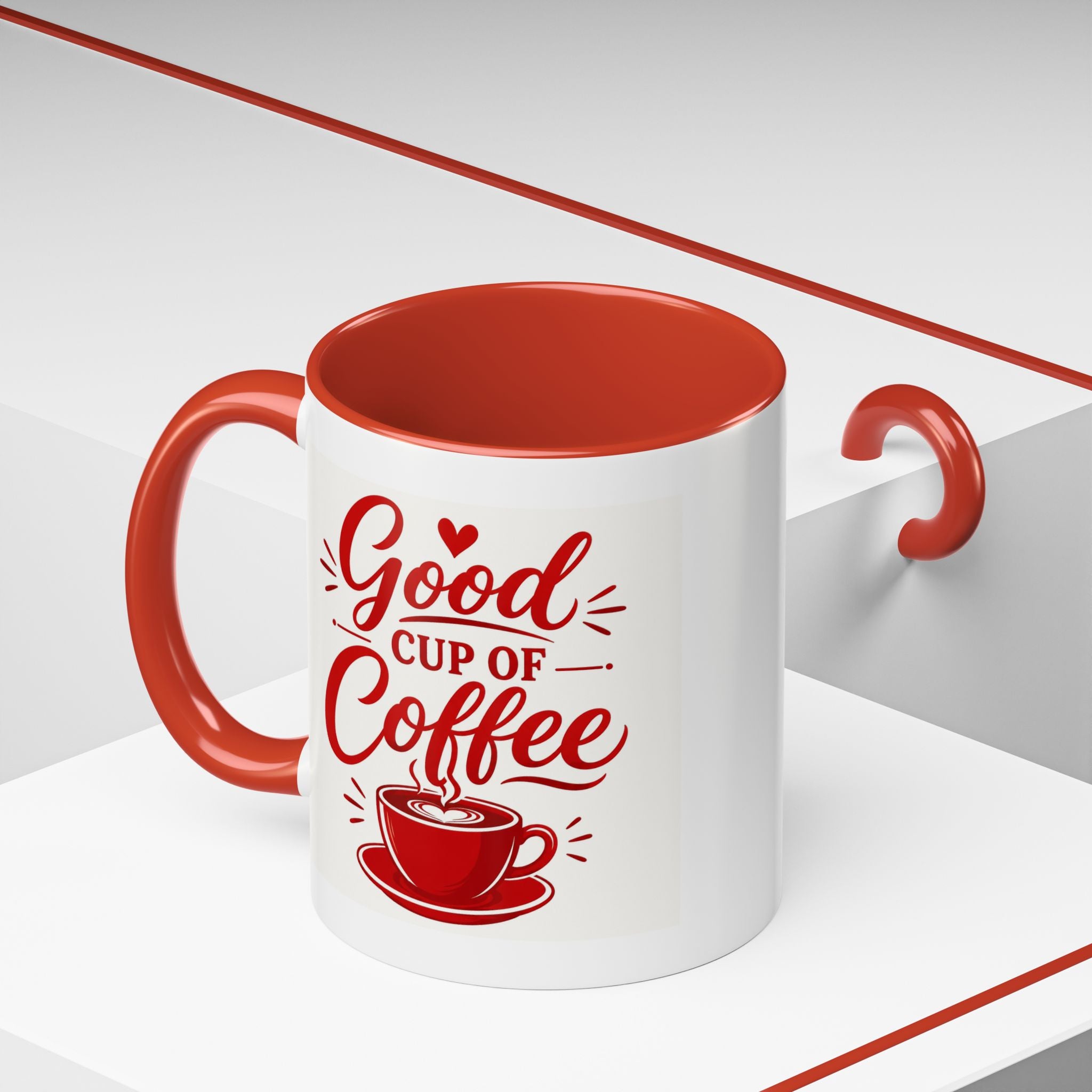 Coffee Mug - "Good Cup of Coffee"  Accent Ceramic Mug  15oz