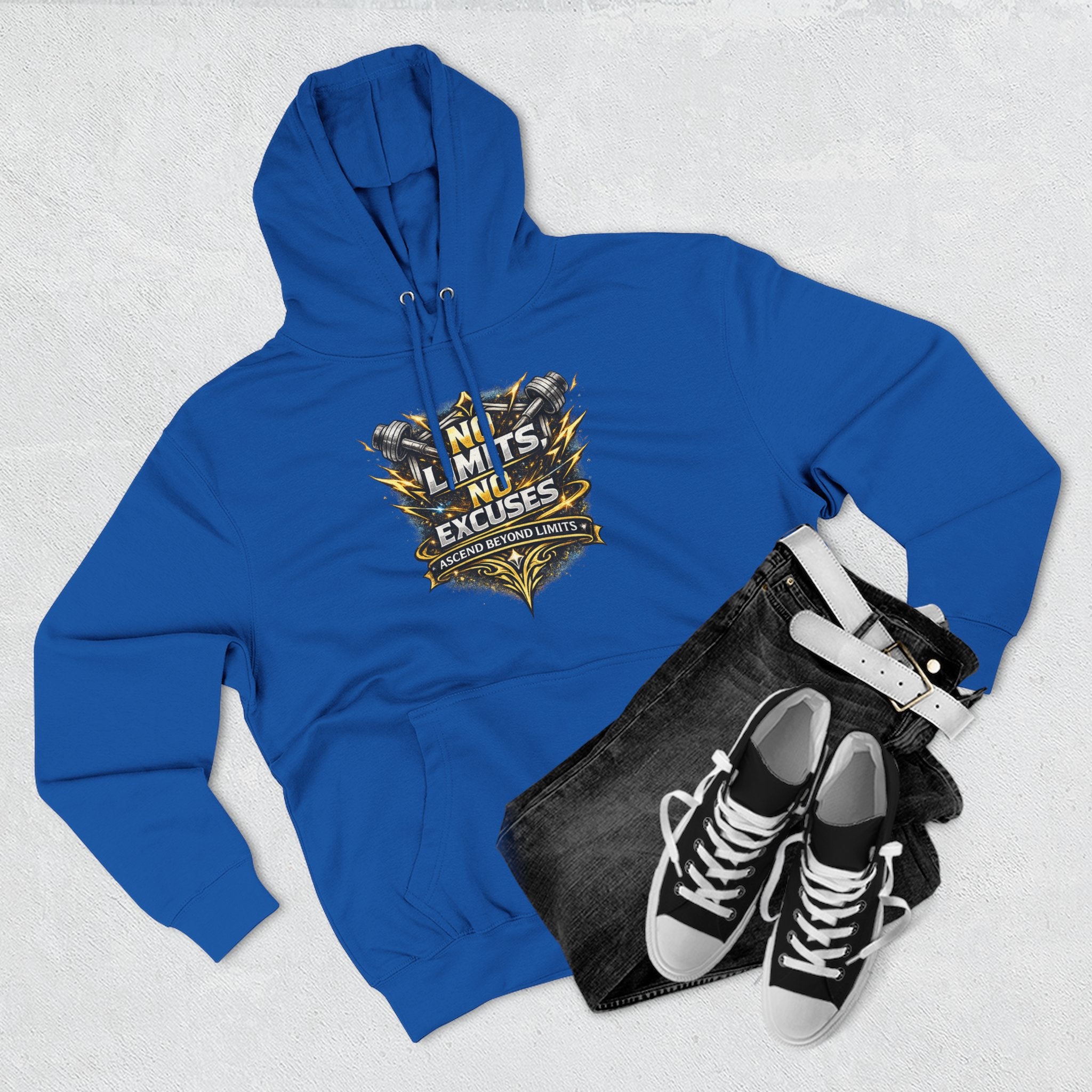 No Limits No Excuses Hoodie — Motivational Athletic Pullover