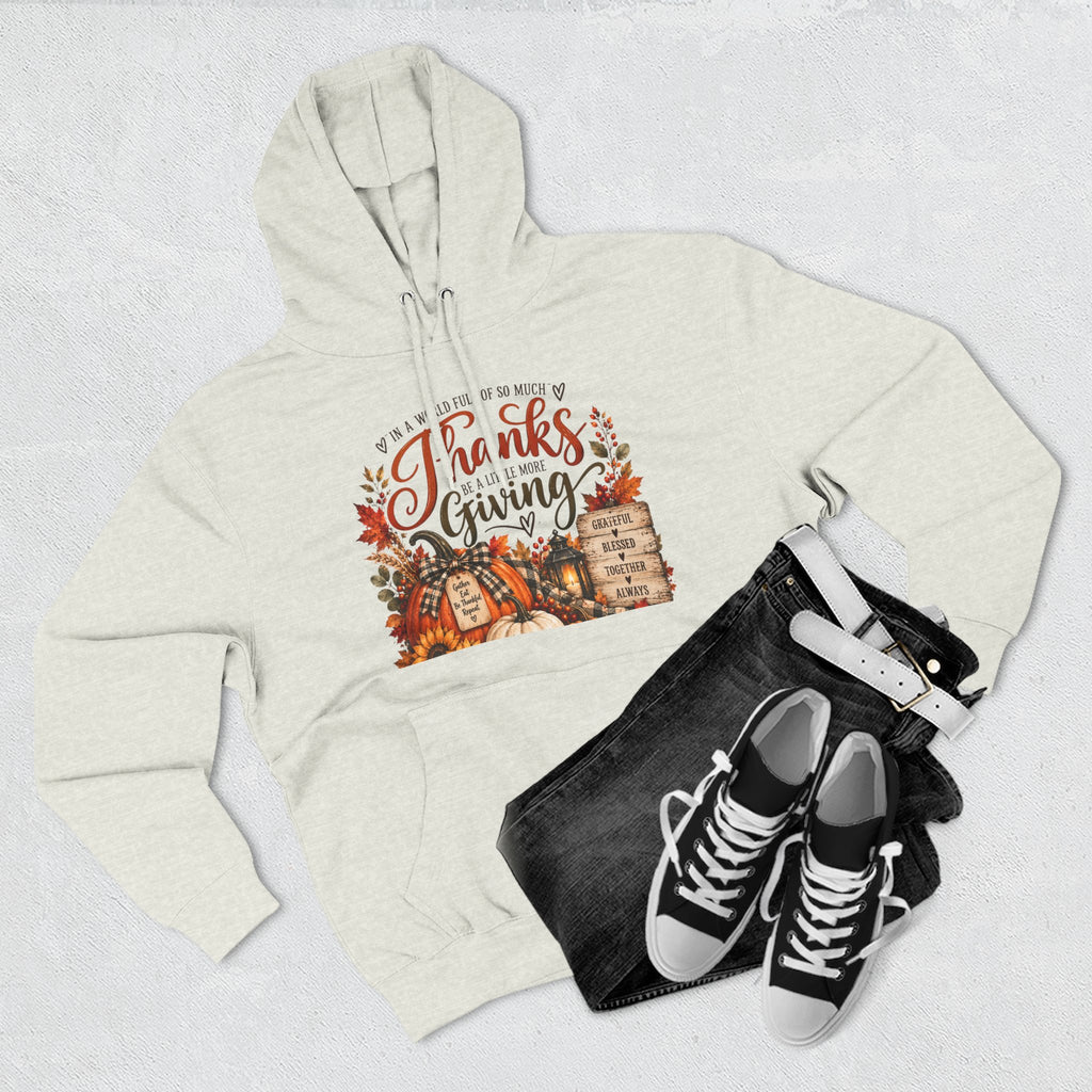 Thanksgiving Harvest Hoodie — Give Thanks Fleece Pullover