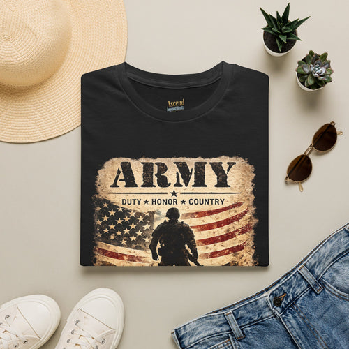 Army Duty • Honor — Patriotic Soldier Flag Tee