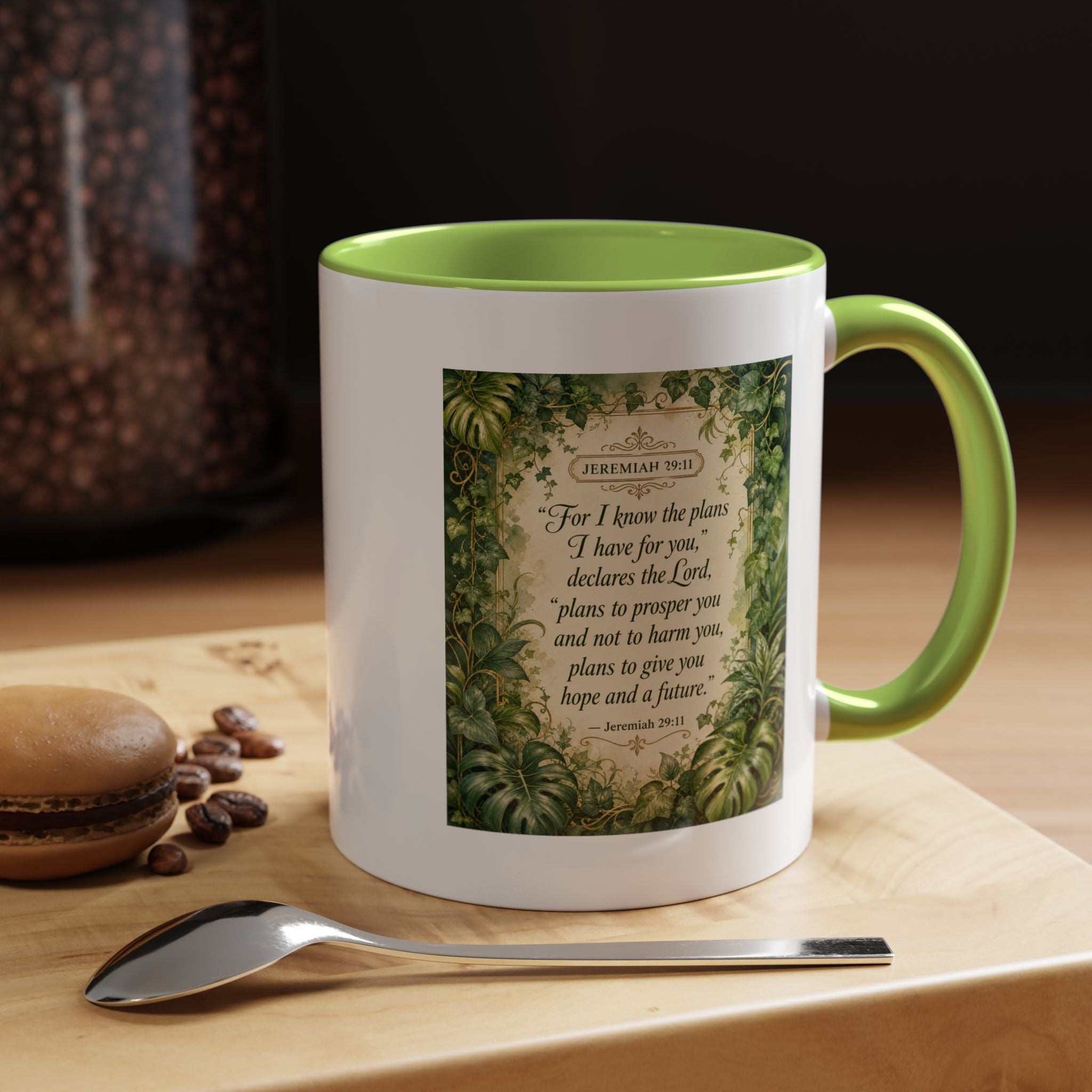 Jeremiah 29:11 Inspirational Coffee Mug – Bible Verse Floral Accent (11/15oz)