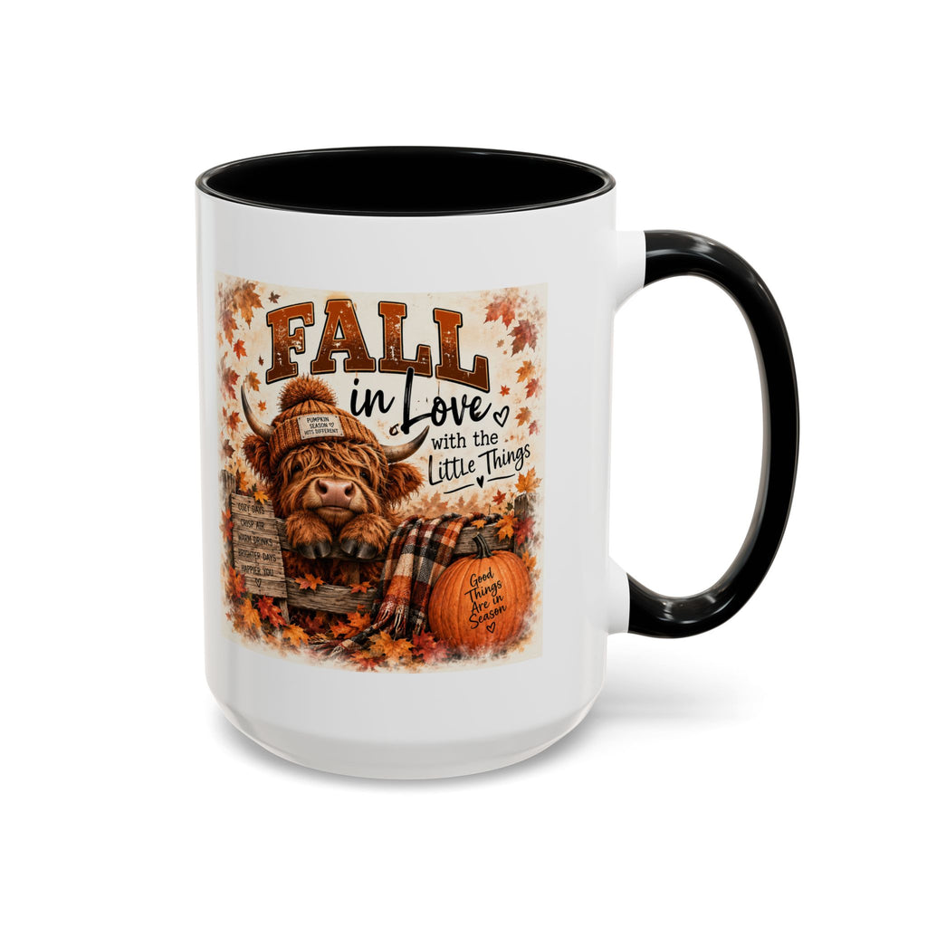 Fall in Love With the Little Things — Highland Cow Mug