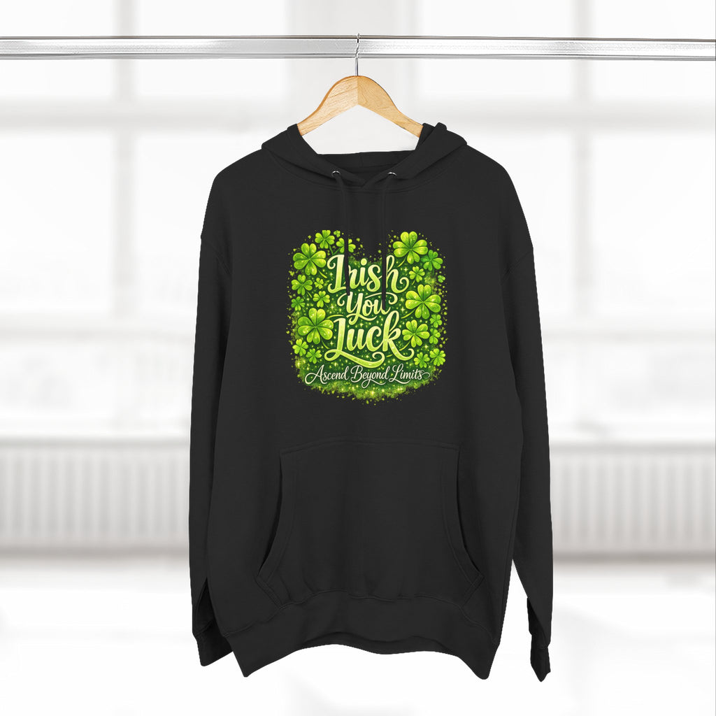 St. Patrick's 'Irish You Luck' Hoodie – Shamrock Clover Graphic Sweatshirt