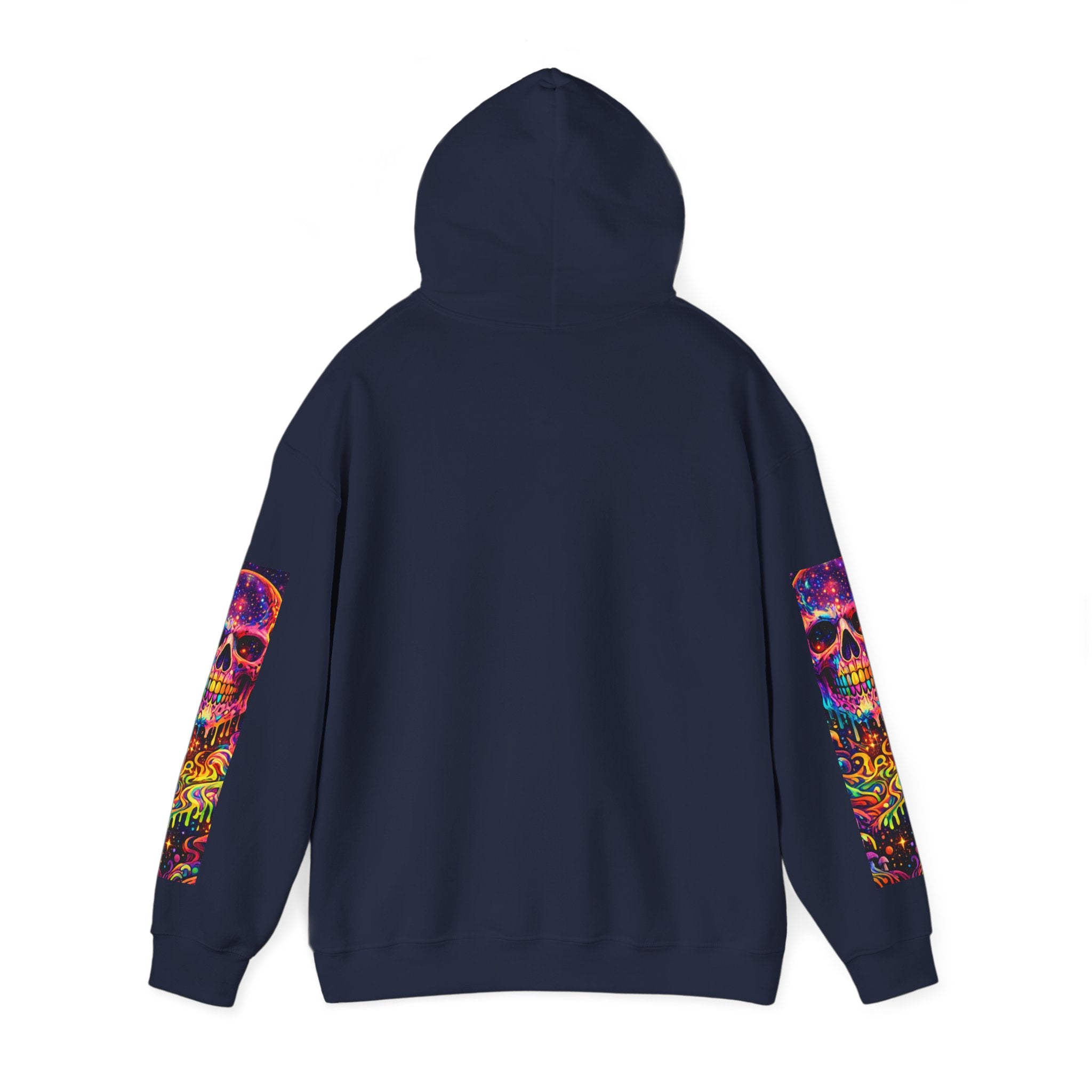 Psychedelic Skull Hoodie – "Faces Beyond Limits" Neon Horror Pullover